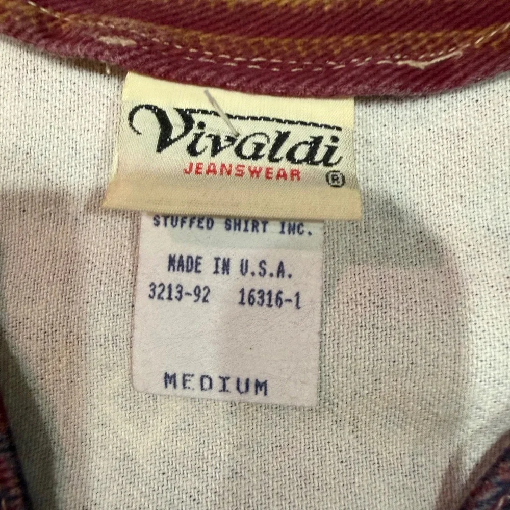 Vintage 90s Southwestern Aztec Vest USA Made Cotton Boho Western Y2K Cottagecore - Picture 6 of 6